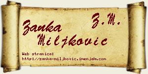 Žanka Miljković vizit kartica
